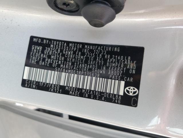 VIN 5YFB4MDE1RP115638 2024 Toyota Corolla, LE no.13