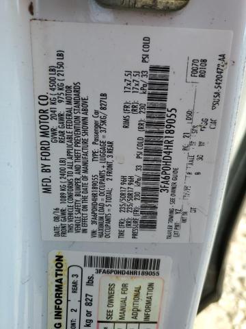 VIN 3FA6P0HD4HR189055 2017 Ford Fusion, SE no.12