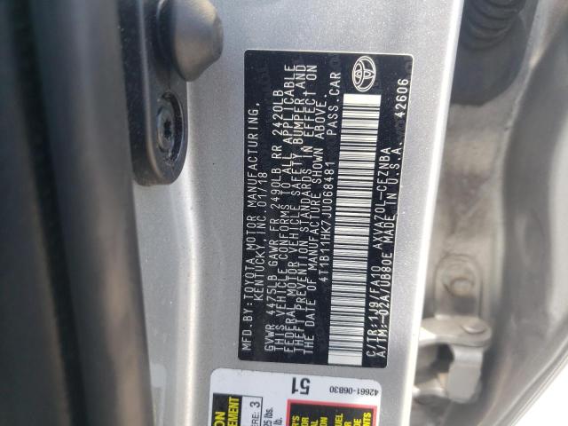 VIN 4T1B11HK7JU068481 2018 Toyota Camry, L no.12