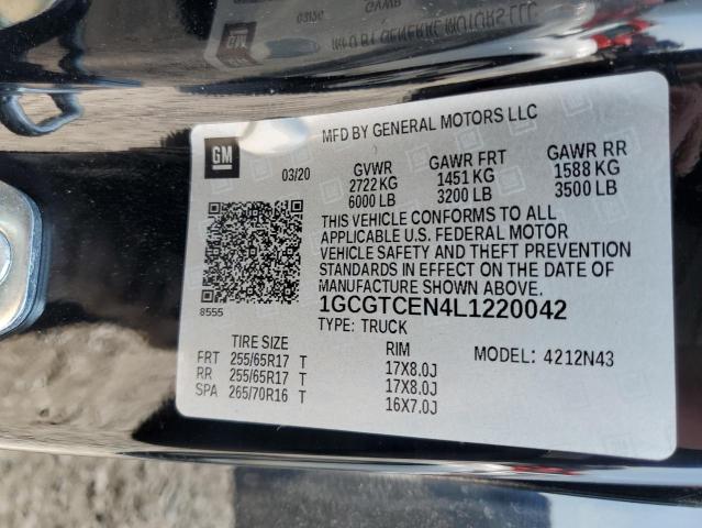 2020 CHEVROLET COLORADO L - 1GCGTCEN4L1220042