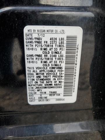 VIN JN8AS5MV5DW602899 2013 Nissan Rogue, S no.13