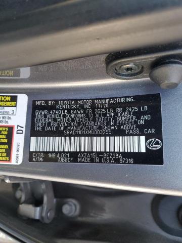 2021 LEXUS ES 250 BAS 58AD11D1XMU003255