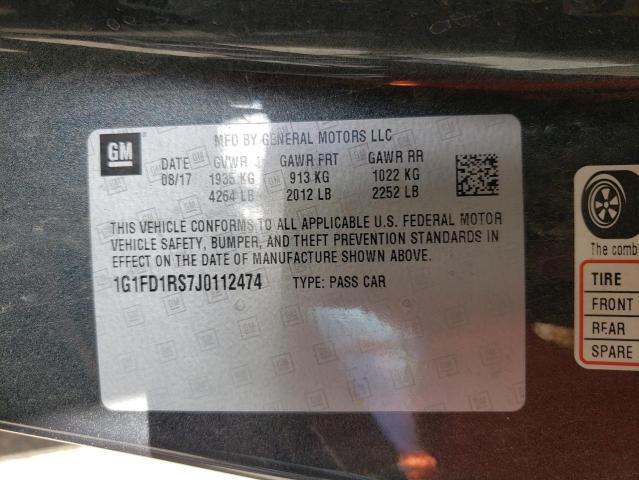 2018 CHEVROLET CAMARO LT - 1G1FD1RS7J0112474