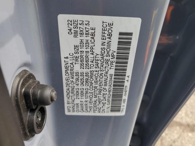 2022 HONDA CR-V EXL - 5J6RW2H80NA009448