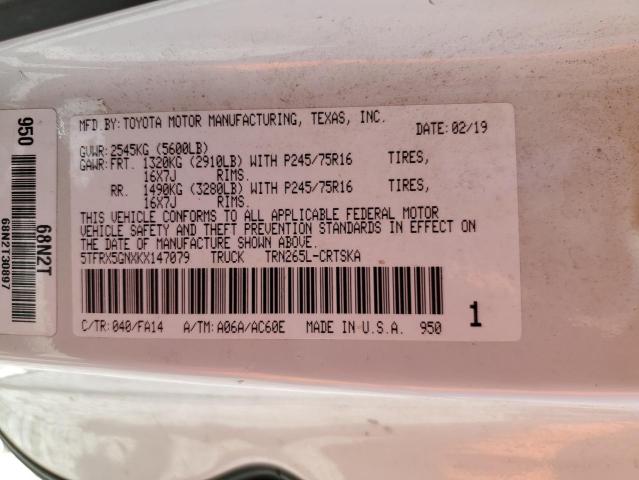 2019 TOYOTA TACOMA ACC - 5TFRX5GNXKX147079