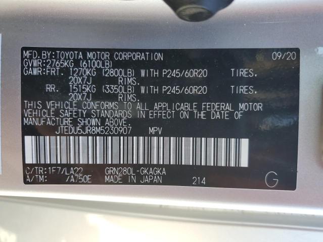 2021 TOYOTA 4RUNNER NI - JTEDU5JR8M5230907