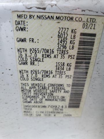 2021 NISSAN FRONTIER S - 1N6ED0EB5MN709243