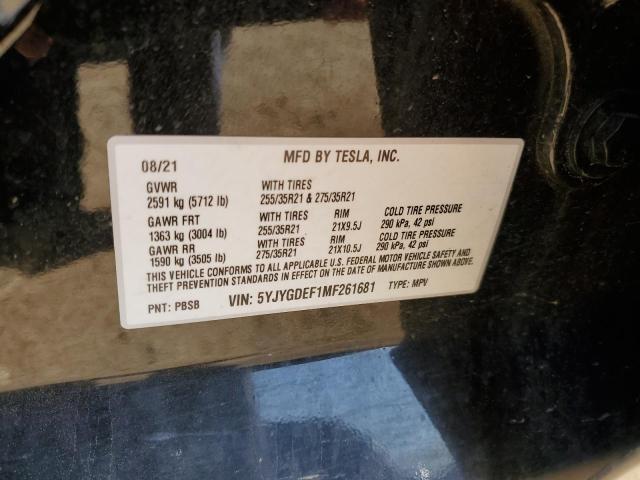 2021 TESLA MODEL Y - 5YJYGDEF1MF261681