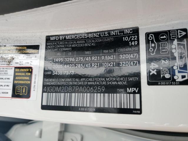 2023 MERCEDES-BENZ EQS SUV 45 4JGDM2DB7PA006259