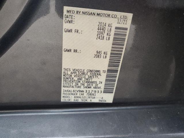 2022 NISSAN ALTIMA SR - 1N4AL4CV9NN317933