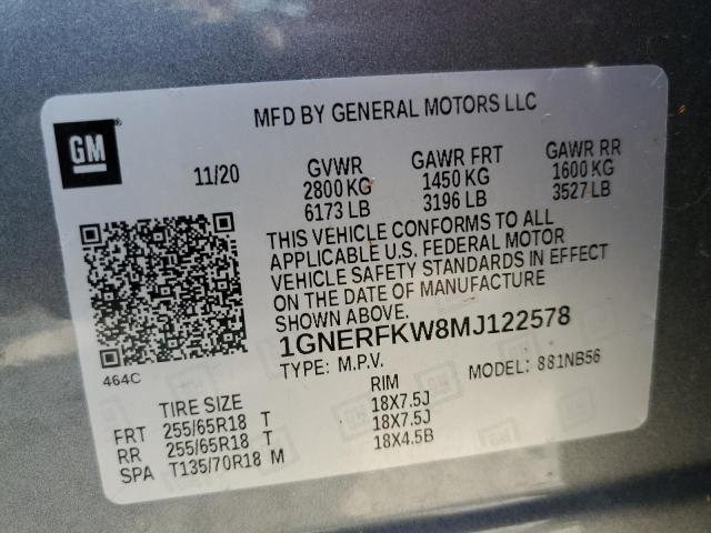 2021 CHEVROLET TRAVERSE L - 1GNERFKW8MJ122578