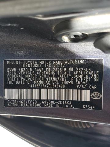 VIN 4T1BF1FK2DU646480 2013 Toyota Camry, L no.12