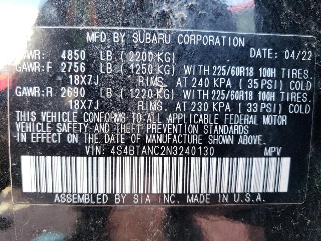 2022 SUBARU OUTBACK LI - 4S4BTANC2N3240130