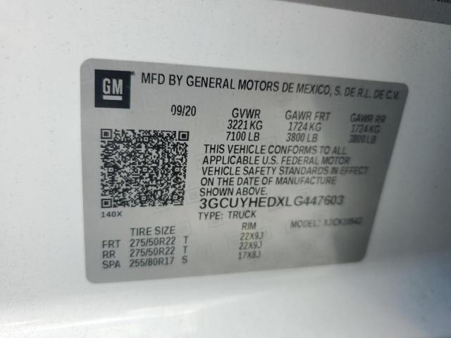 2020 CHEVROLET SILVERADO - 3GCUYHEDXLG447603