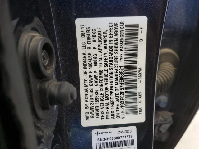 2017 HONDA CIVIC LX - 19XFC2F57HE063521