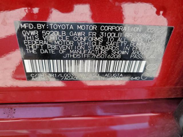 2022 LEXUS LS 500 BAS JTHD51FF7N5016208