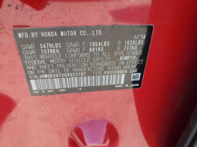 2016 HONDA FIT EX - JHMGK5H72GX023187