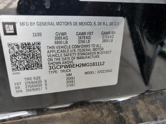 2021 CHEVROLET SILVERADO - 3GCPWBEH2MG181112