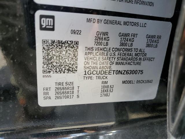 2022 CHEVROLET SILVERADO - 1GCUDEET0NZ630075