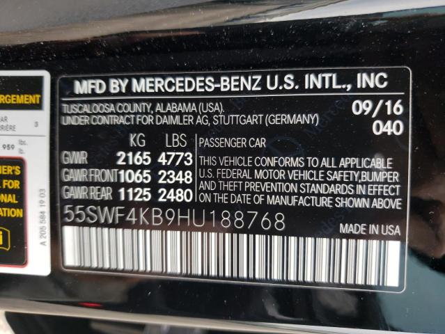 VIN 55SWF4KB9HU188768 2017 Mercedes-Benz C-Class, 3... no.12