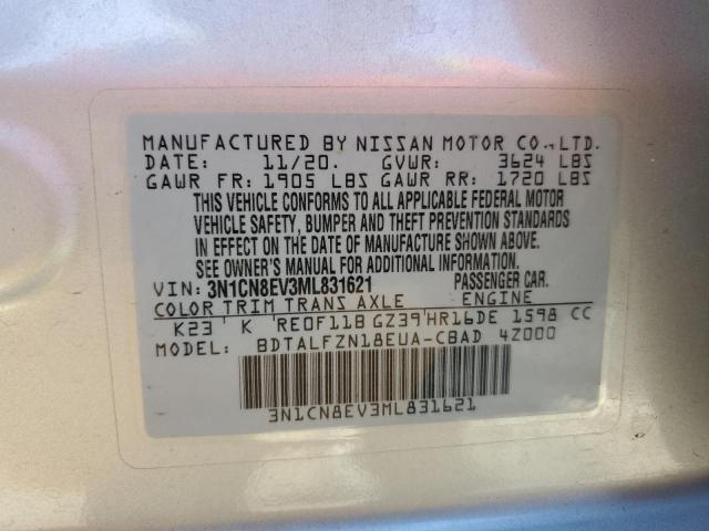 VIN 3N1CN8EV3ML831621 2021 Nissan Versa, SV no.13