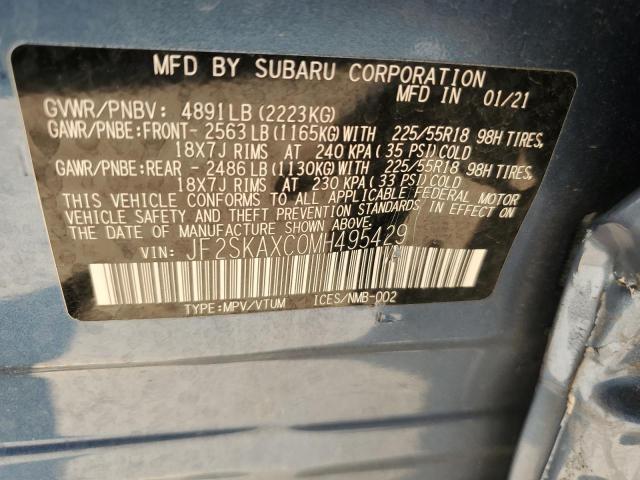 2021 SUBARU FORESTER T - JF2SKAXC0MH495429