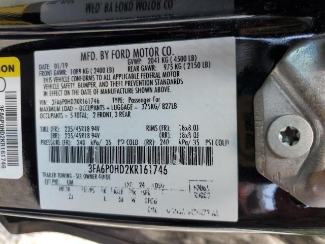 VIN 3FA6P0HD2KR161746 2019 Ford Fusion, SE no.12