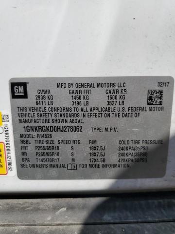 2017 CHEVROLET TRAVERSE L - 1GNKRGKD0HJ278062