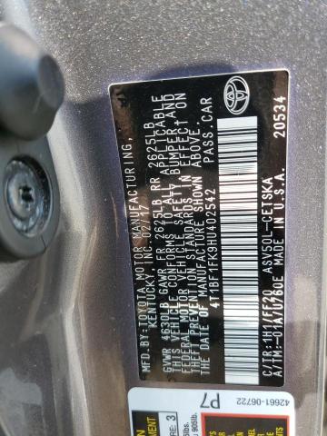 2017 TOYOTA CAMRY LE - 4T1BF1FK9HU402542