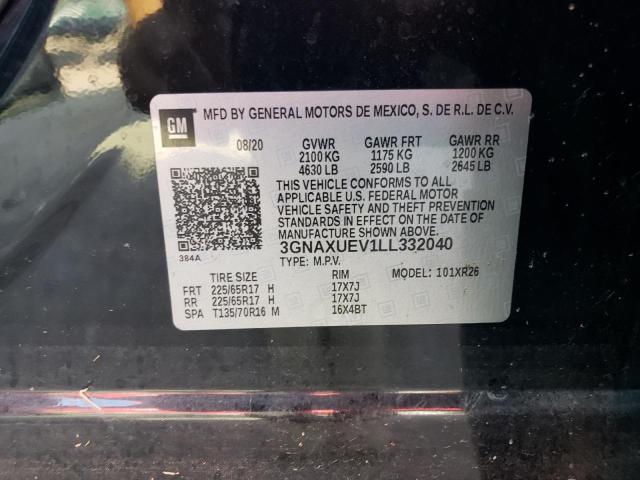 2020 CHEVROLET EQUINOX LT - 3GNAXUEV1LL332040