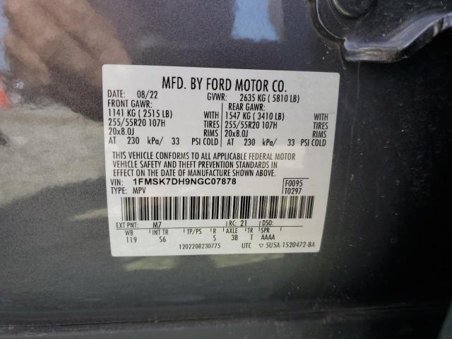 2022 FORD EXPLORER X - 1FMSK7DH9NGC07878