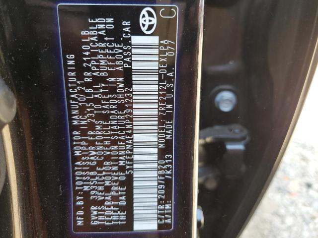2022 TOYOTA COROLLA LE - 5YFEPMAE4NP291232