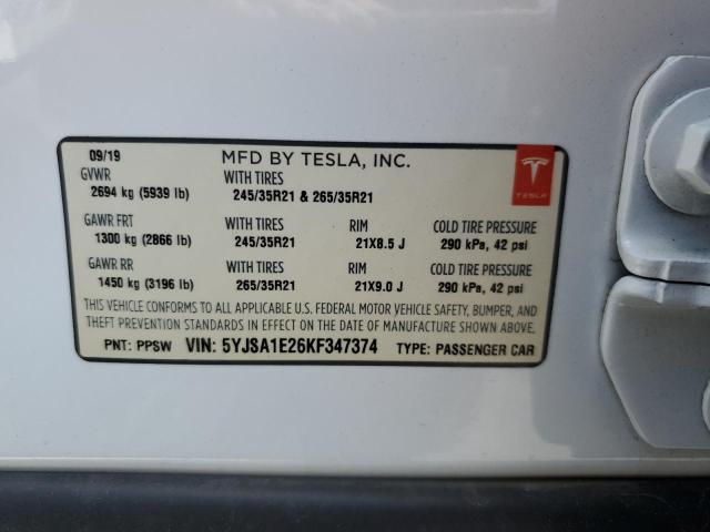 2019 TESLA MODEL S - 5YJSA1E26KF347374