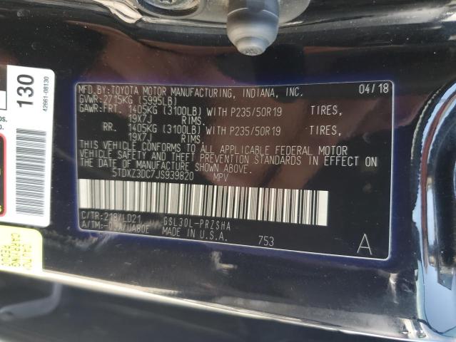 VIN 5TDXZ3DC7JS939820 2018 Toyota Sienna, SE no.13