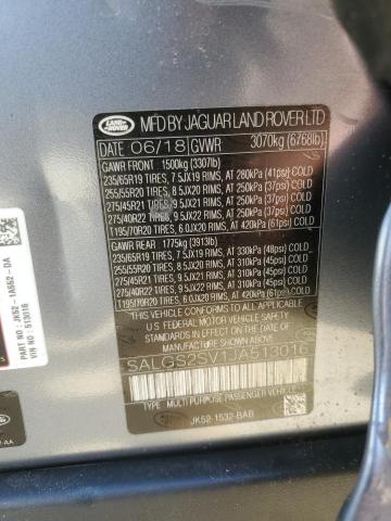 2018 LAND ROVER RANGE ROVE - SALGS2SV1JA513016