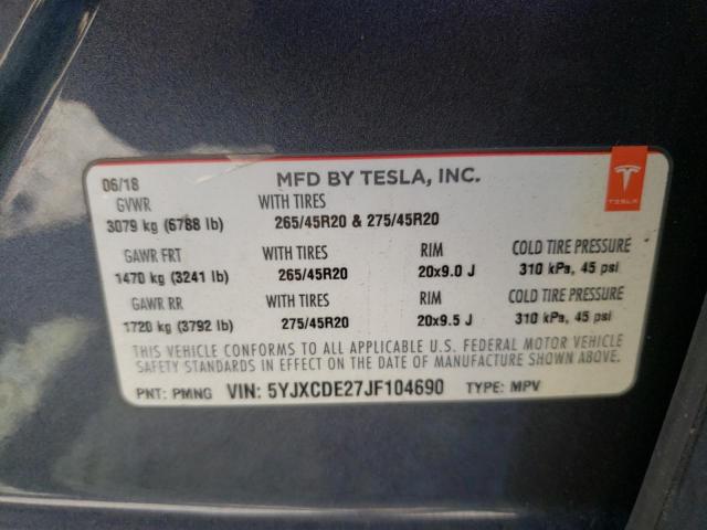 VIN 5YJXCDE27JF104690 2018 Tesla MODEL X no.13