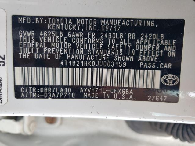 VIN 4T1B21HK0JU003159 2018 Toyota Camry, Hybrid no.12