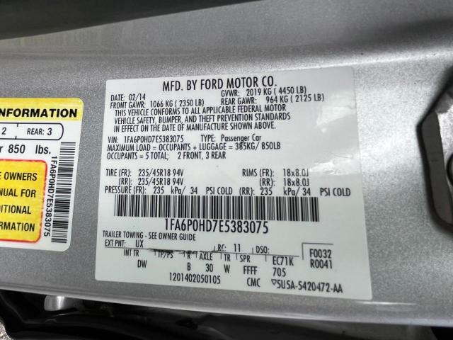 VIN 1FA6P0HD7E5383075 2014 Ford Fusion, SE no.10