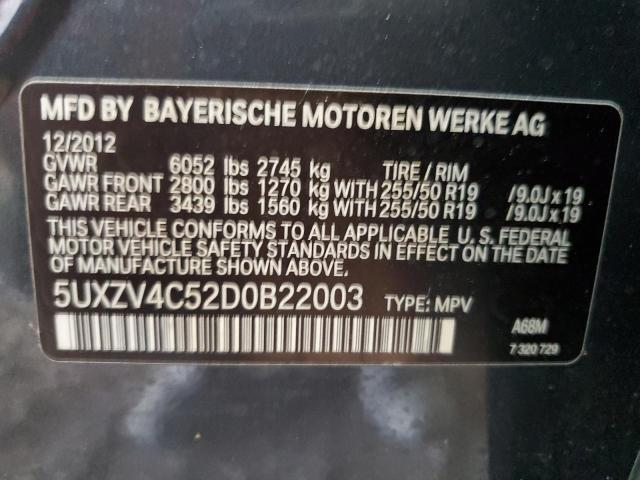 VIN 5UXZV4C52D0B22003 2013 BMW X5, Xdrive35I no.12