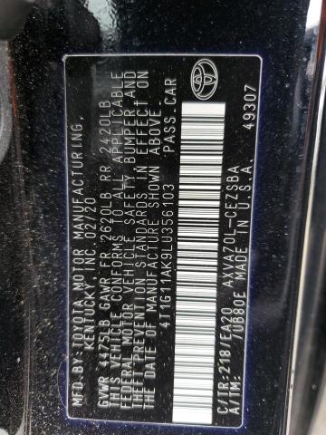 VIN 4T1G11AK9LU356103 2020 Toyota Camry, SE no.12