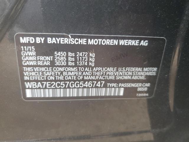 VIN WBA7E2C57GG546747 2016 BMW 7 Series, 740 I no.12