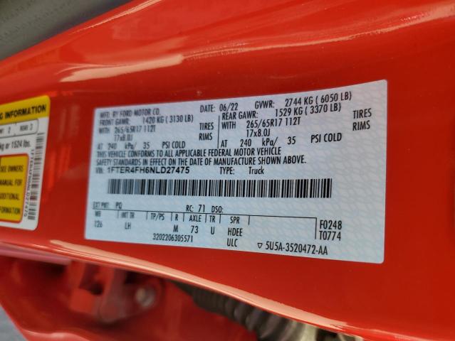2022 FORD RANGER XL - 1FTER4FH6NLD27475