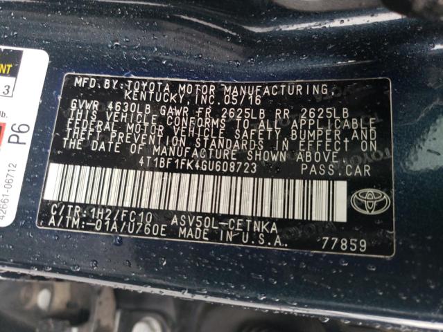 VIN 4T1BF1FK4GU608723 2016 Toyota Camry, LE no.12