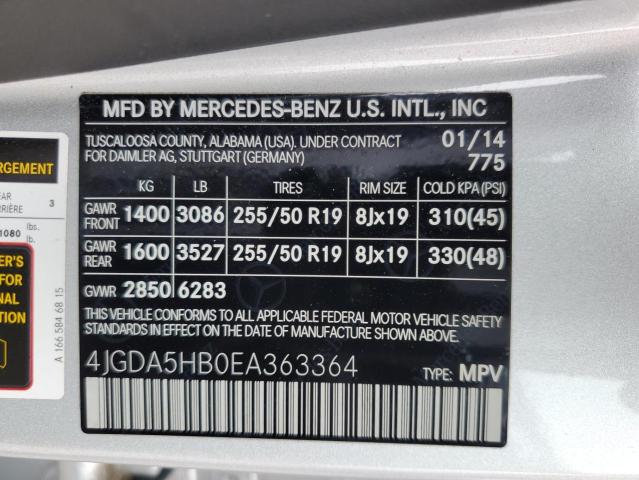 VIN 4JGDA5HB0EA363364 2014 Mercedes-Benz ML-Class, ... no.13