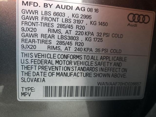 2017 AUDI Q7 PRESTIG - WA1VAAF70HD026657