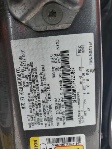 VIN 3FA6P0H70ER221862 2014 Ford Fusion, SE no.12