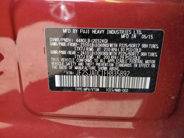 2015 SUBARU FORESTER 2 JF2SJADC1FH835892  69611004