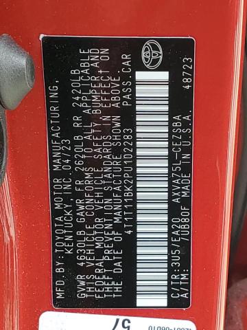 2023 TOYOTA CAMRY SE N - 4T1T11BK2PU102283