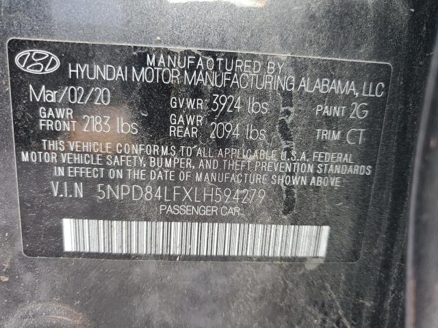 VIN 5NPD84LFXLH594279 2020 Hyundai Elantra, Sel no.12