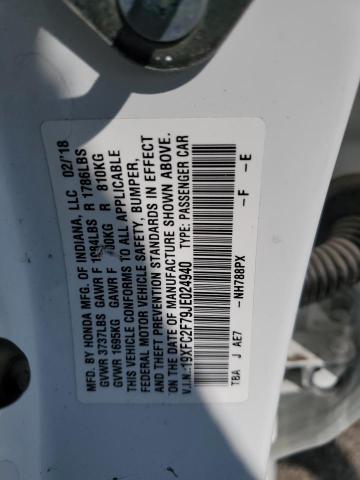 2018 HONDA CIVIC EX - 19XFC2F79JE024940